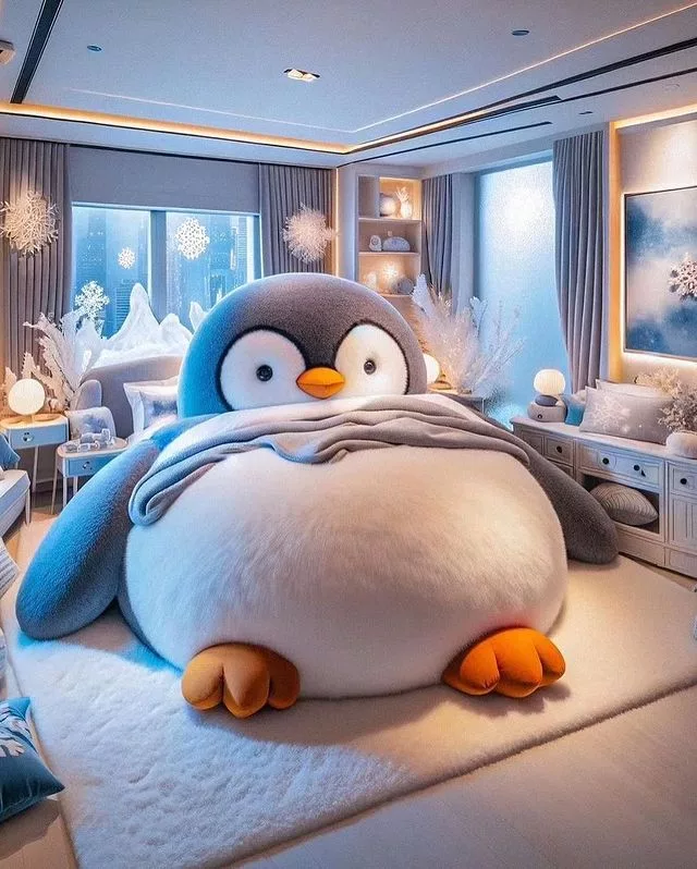 Adorable Design of Penguin-Shaped Bed