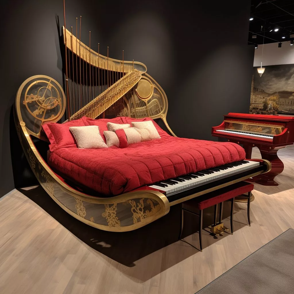 Piano Inspired Bed: Harmonize Your Bedroom with Musical Elegance