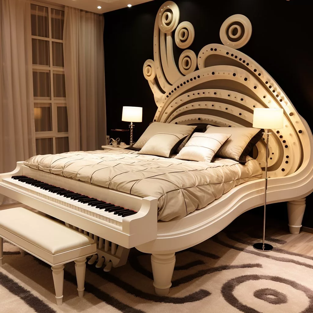 Piano Inspired Bed: Harmonize Your Bedroom with Musical Elegance