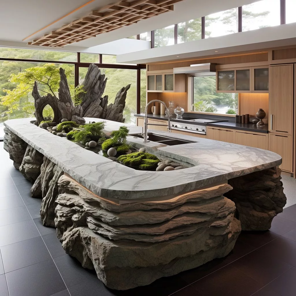 Stone Outdoor Kitchen Island Designs