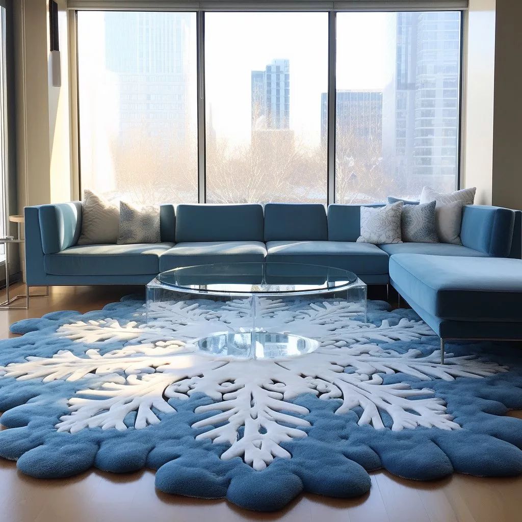 Snowflake Inspired Rug: Step into a Winter Wonderland of Cozy Elegance