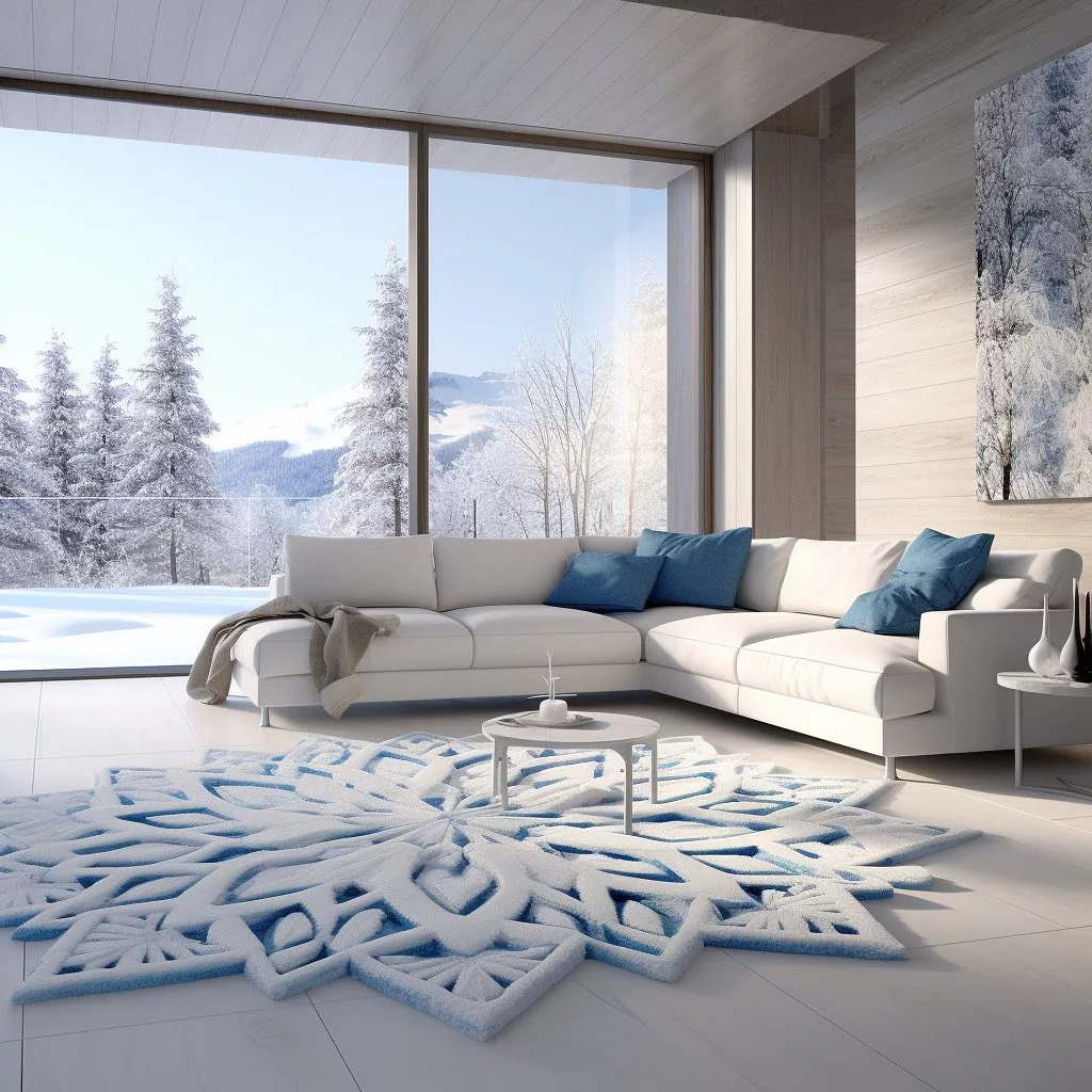 Winter-themed rugs for a cozy ambiance