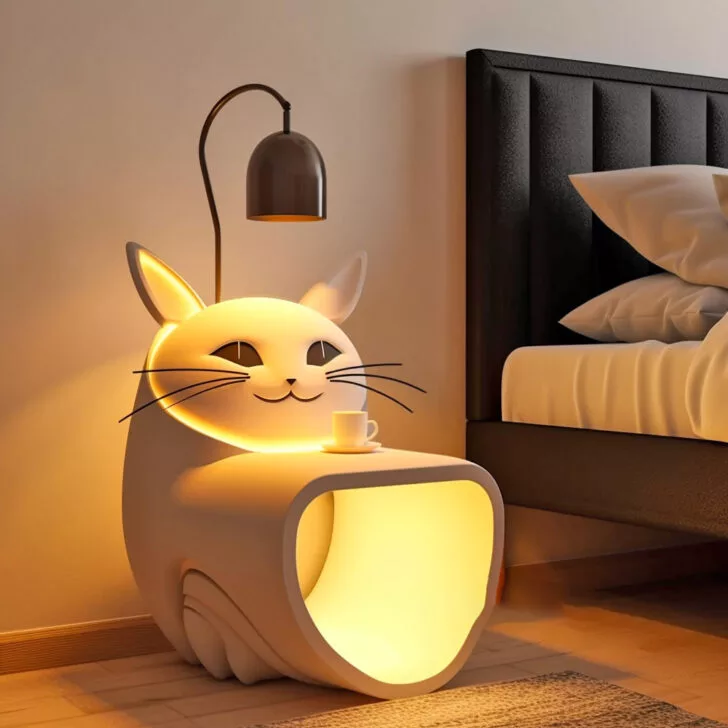 Unique Lighting Solutions for Cat-Themed Nightstands