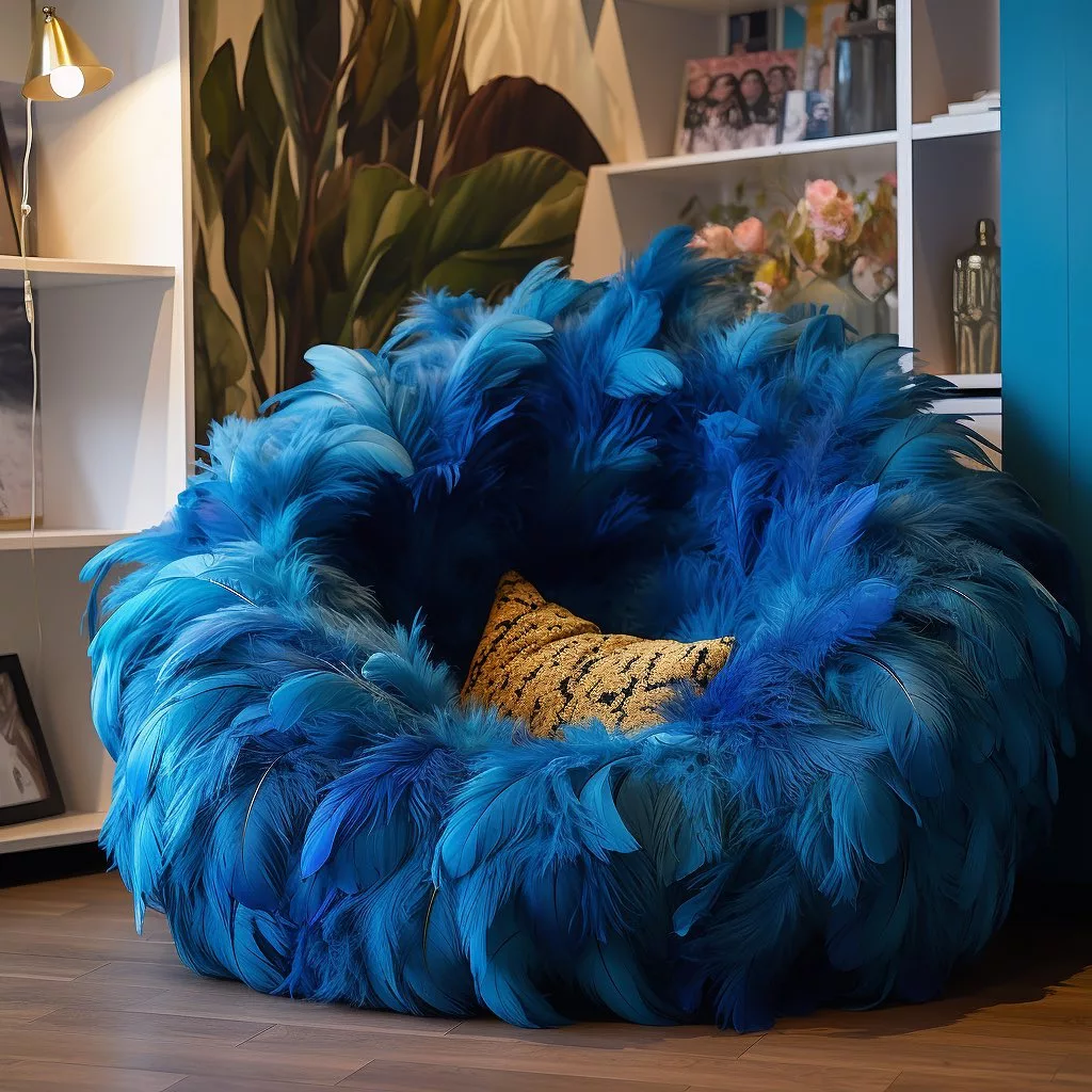 Feather-Inspired Bean Bag: Embrace Uniqueness & Comfort