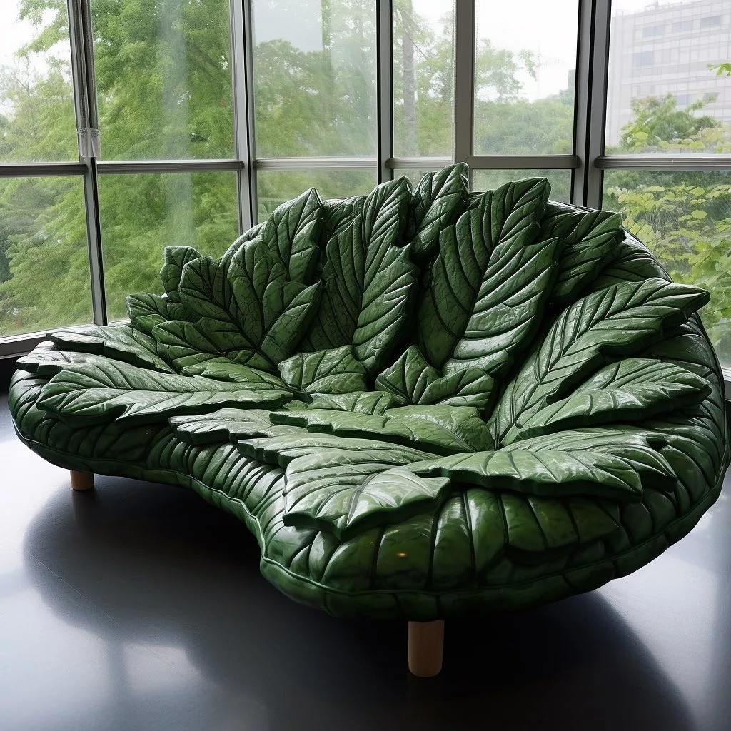 Botanical and Nature Wall Decor Complementing Leaf Couches