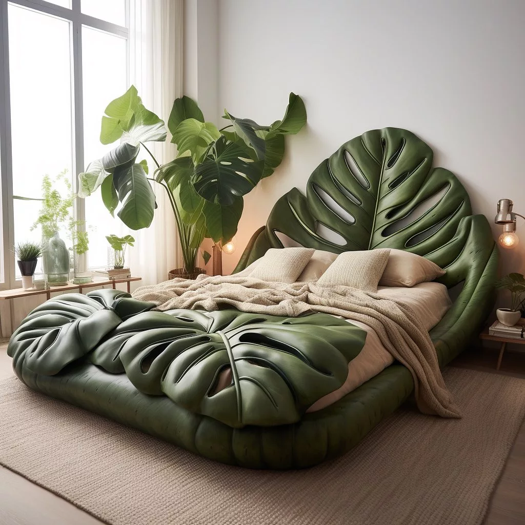 Monstera-Inspired Bed: Unveiling the Allure of Monstera Leaf Bedroom Decor