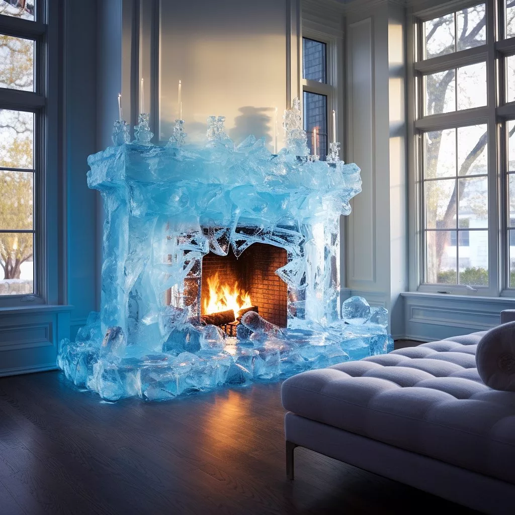 Igniting Elegance: The FrostFlame Hearth's Icy Aesthetic Revolutionizing Interior Design