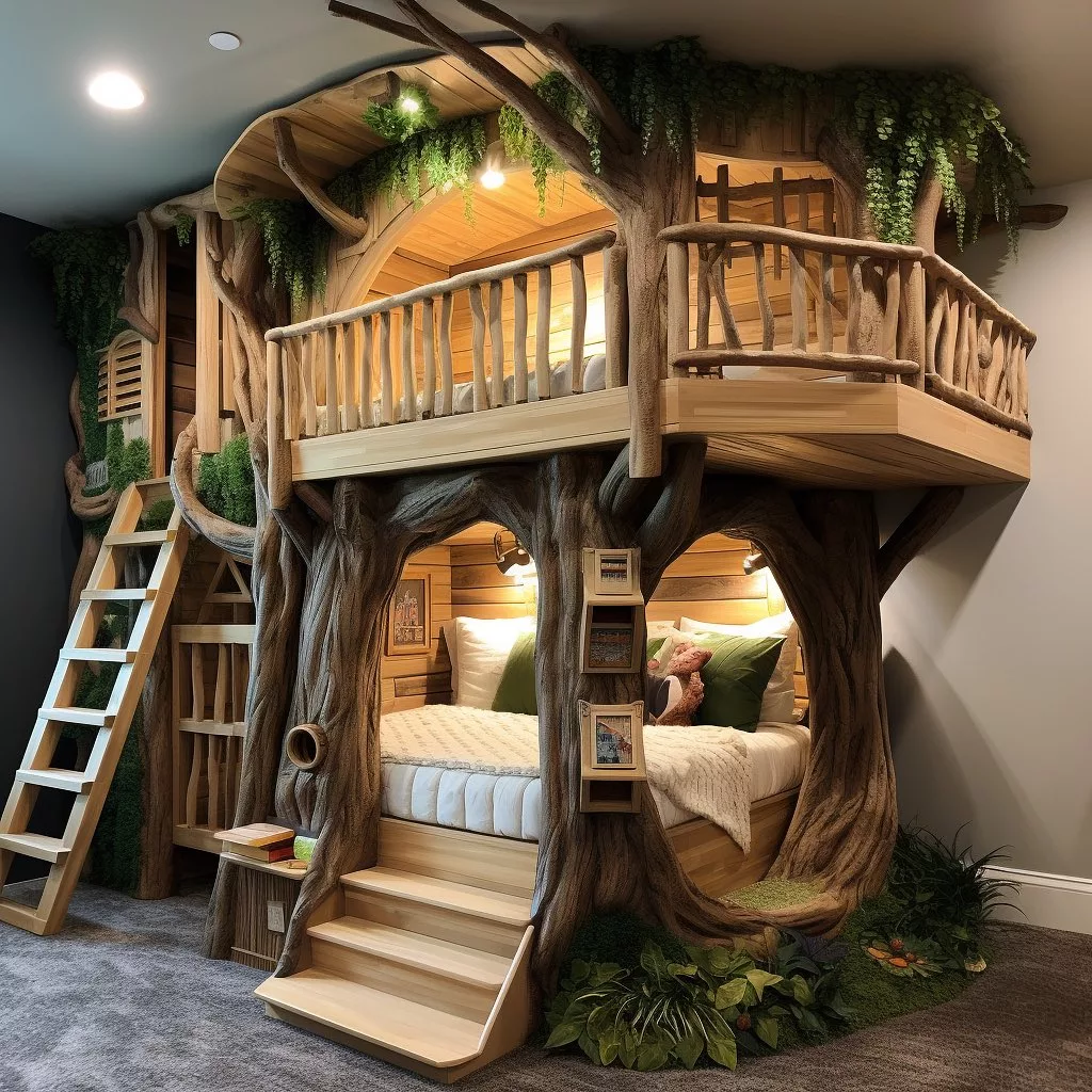 Elevate Childhood Adventures: Treehouse-Inspired Bunk Bed Delights