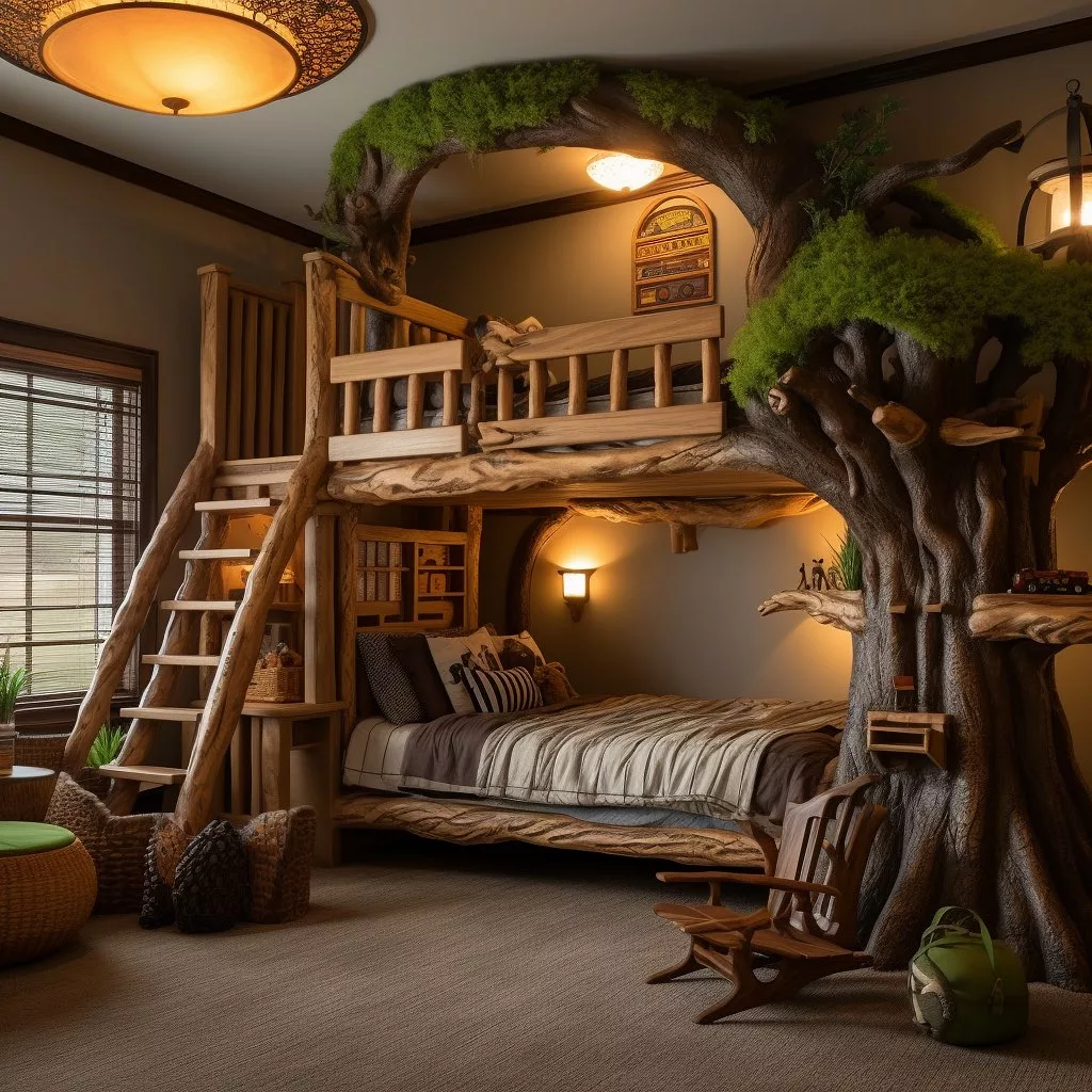 Treehouse-Inspired Bunk Bed Designs