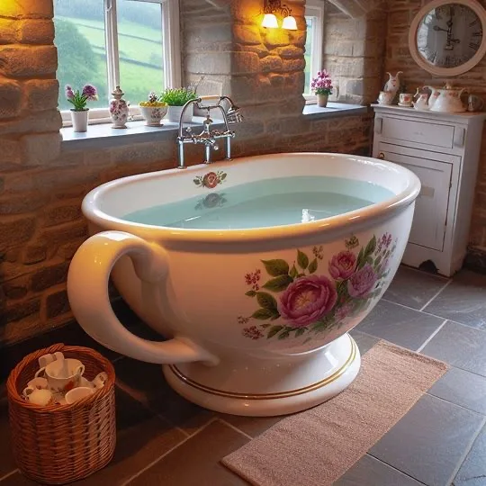 Indulge in Luxury: Teacup Bathtub for Elegant Home Spa Retreats