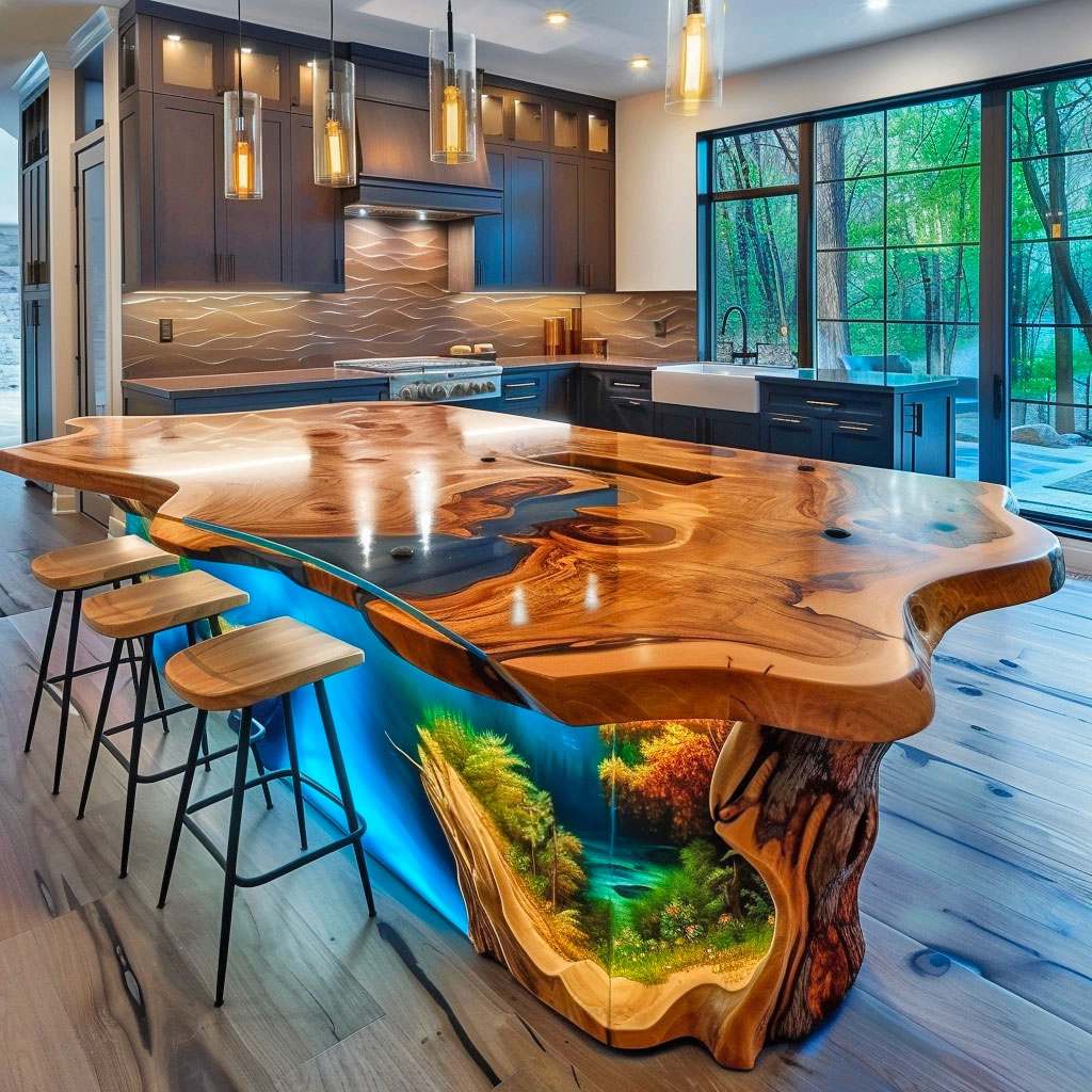 Design Planning for Wood and Epoxy Kitchen Islands