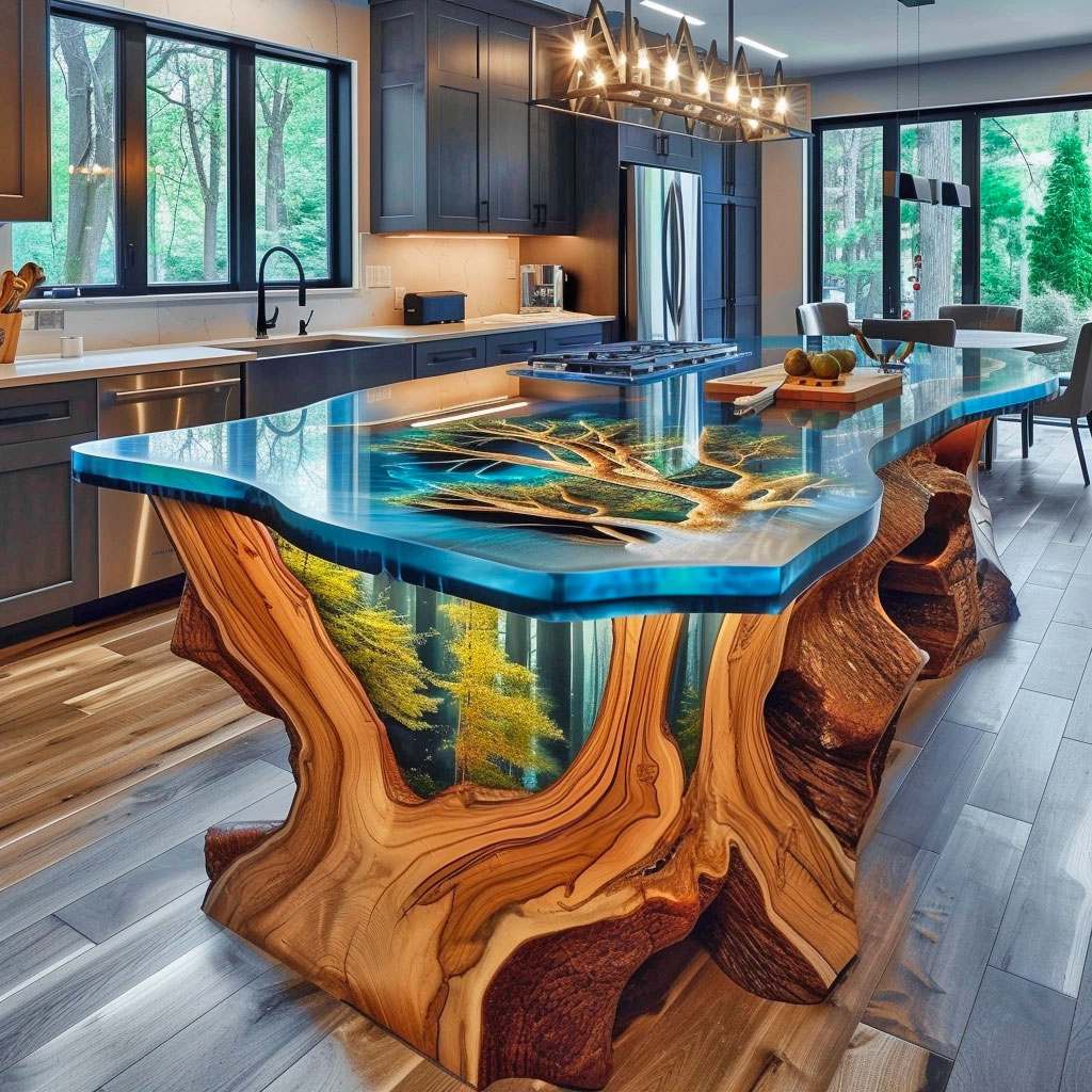 Design Planning for Wood and Epoxy Kitchen Islands