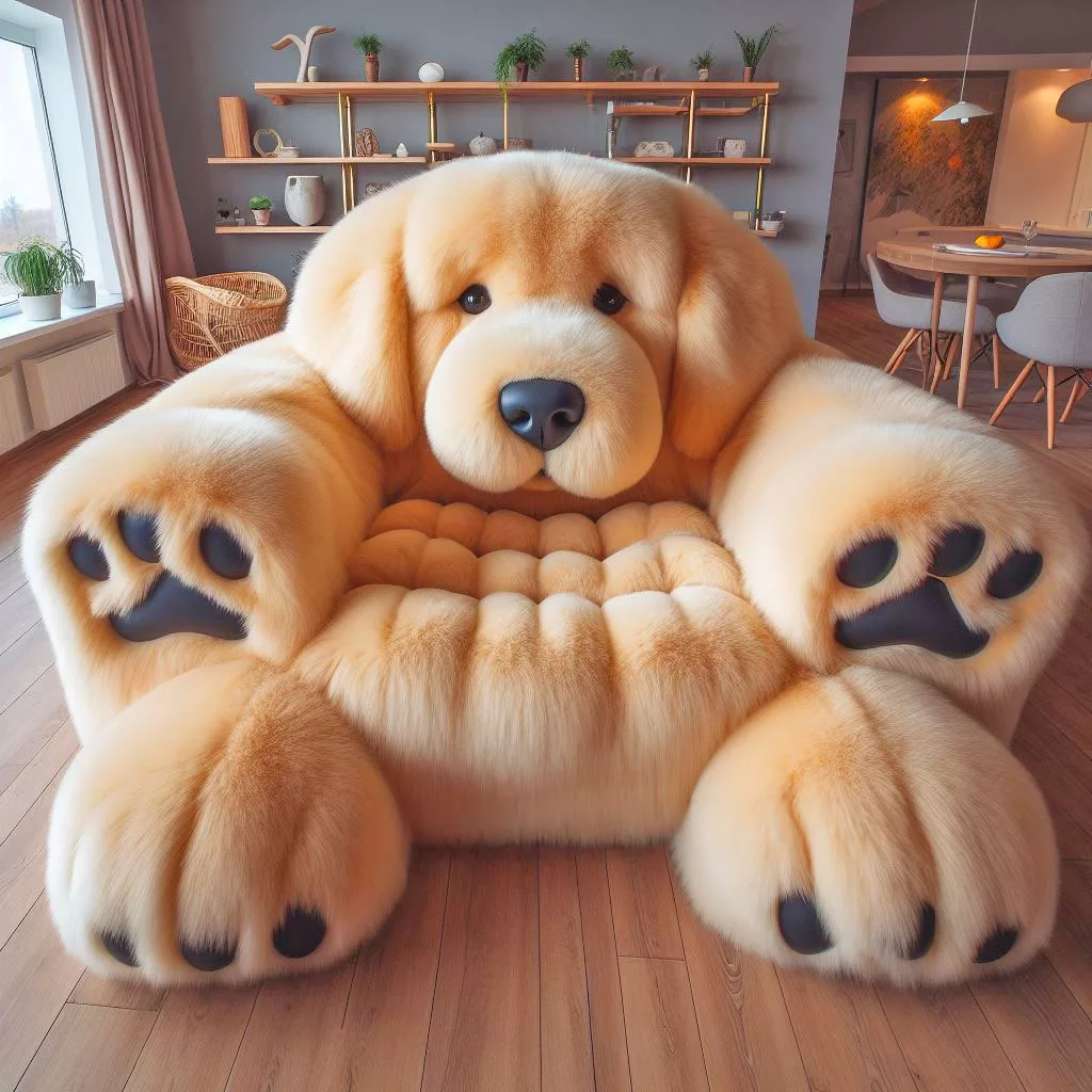 Functional Features of Fluffy Dog Shaped Chairs