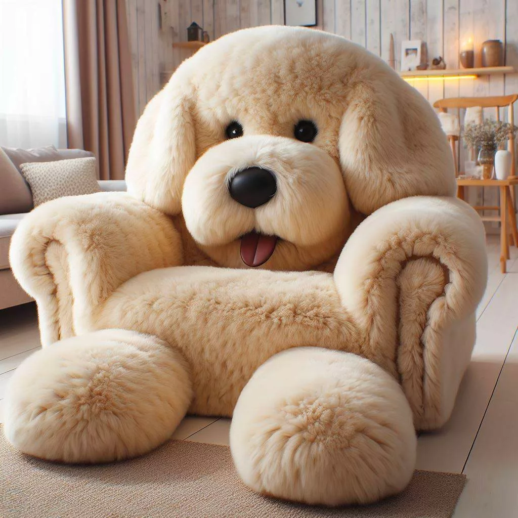 Functional Features of Fluffy Dog Shaped Chairs