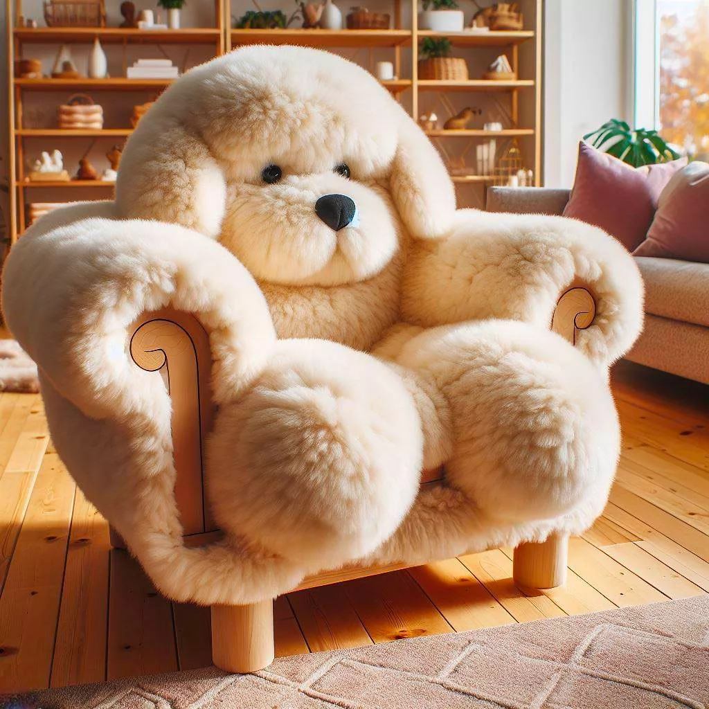 Functional Features of Fluffy Dog Shaped Chairs