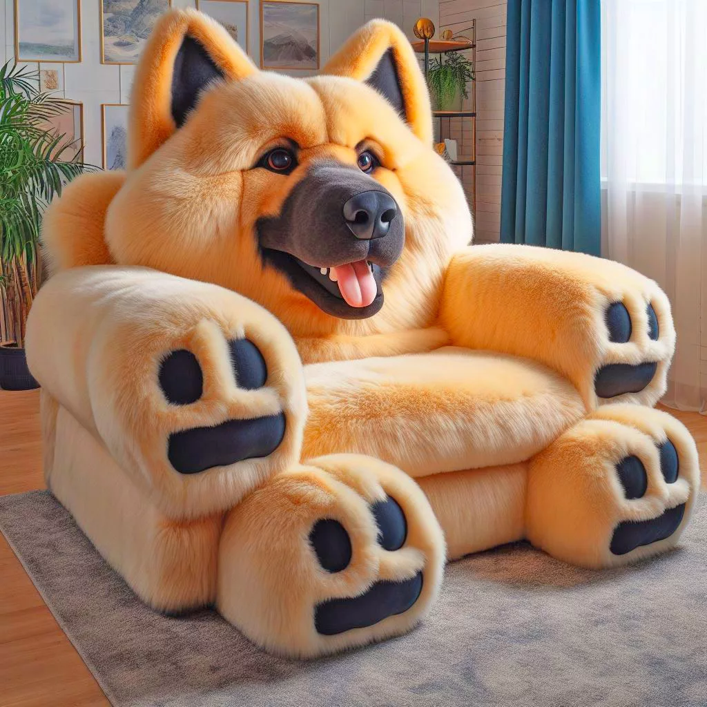 Fluffy Dog Shaped Chairs for Your Living Room