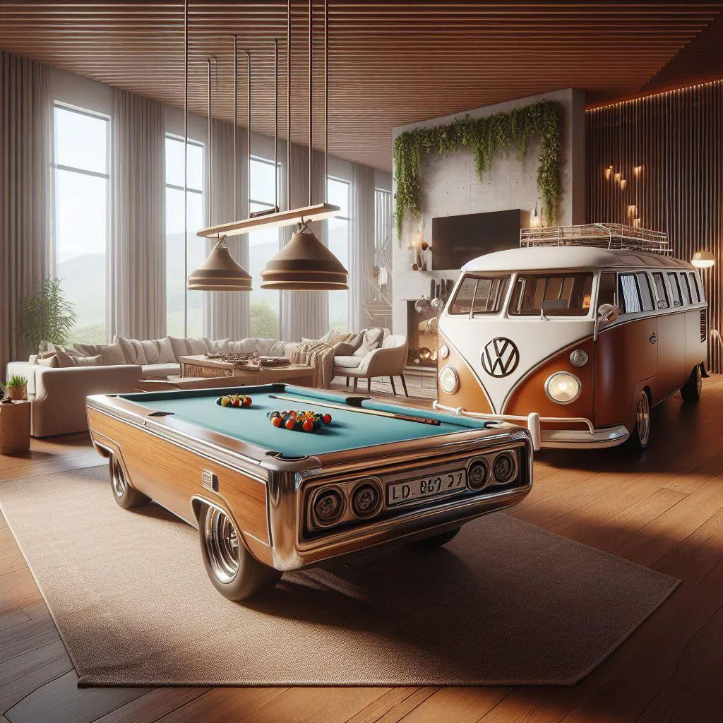 Rev Up Your Game Room with a Volkswagen Inspired Pool Table