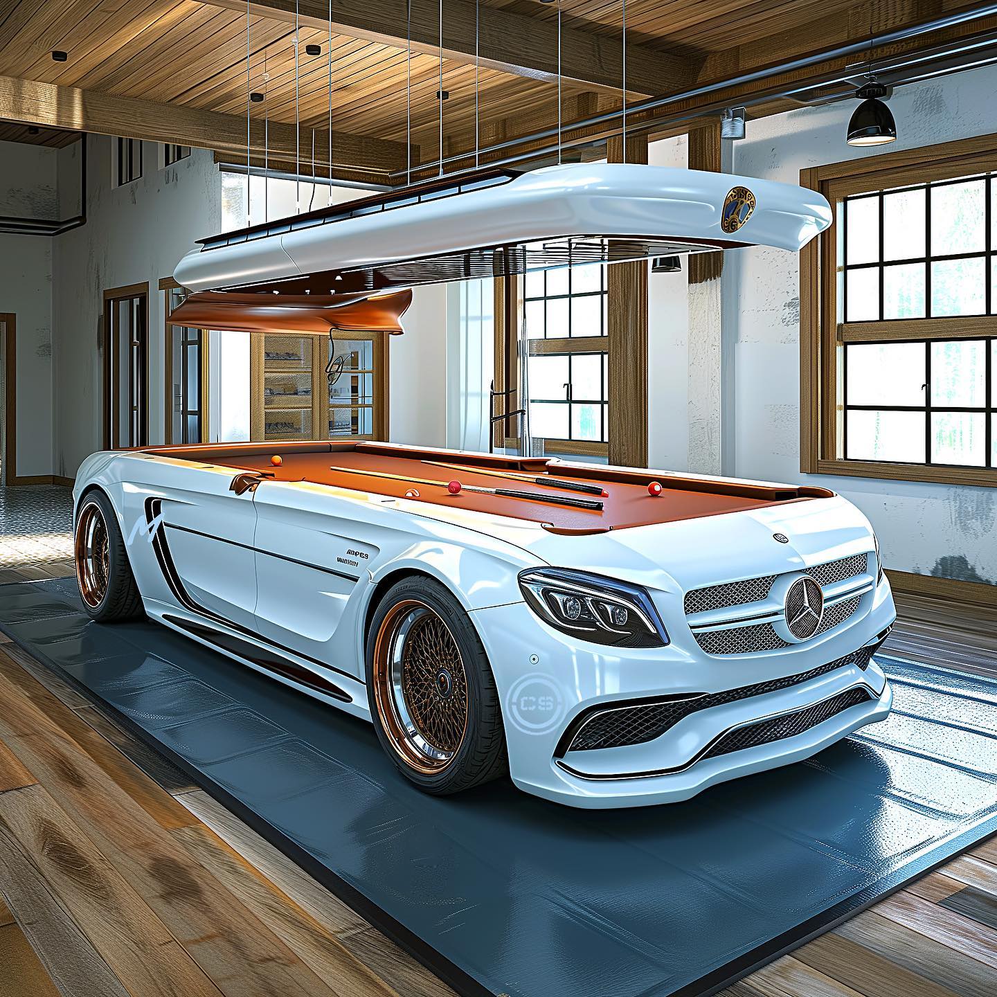 Luxury Addition: Mercedes-Inspired Pool Table for Your Home