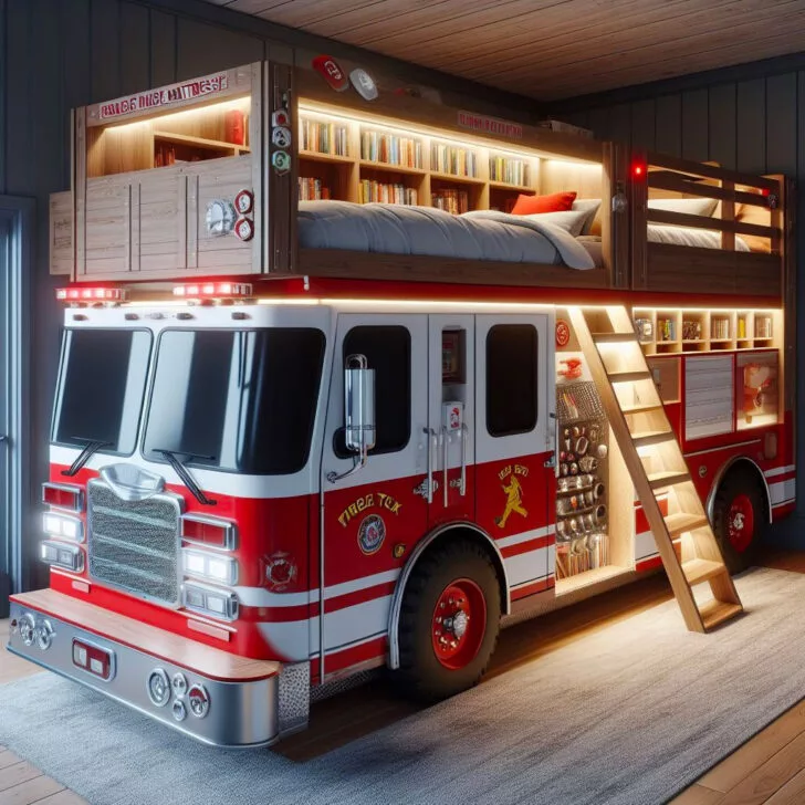 Imaginative Adventures: Police and Firetruck Kids Bunk Bed for Thrilling Slumber