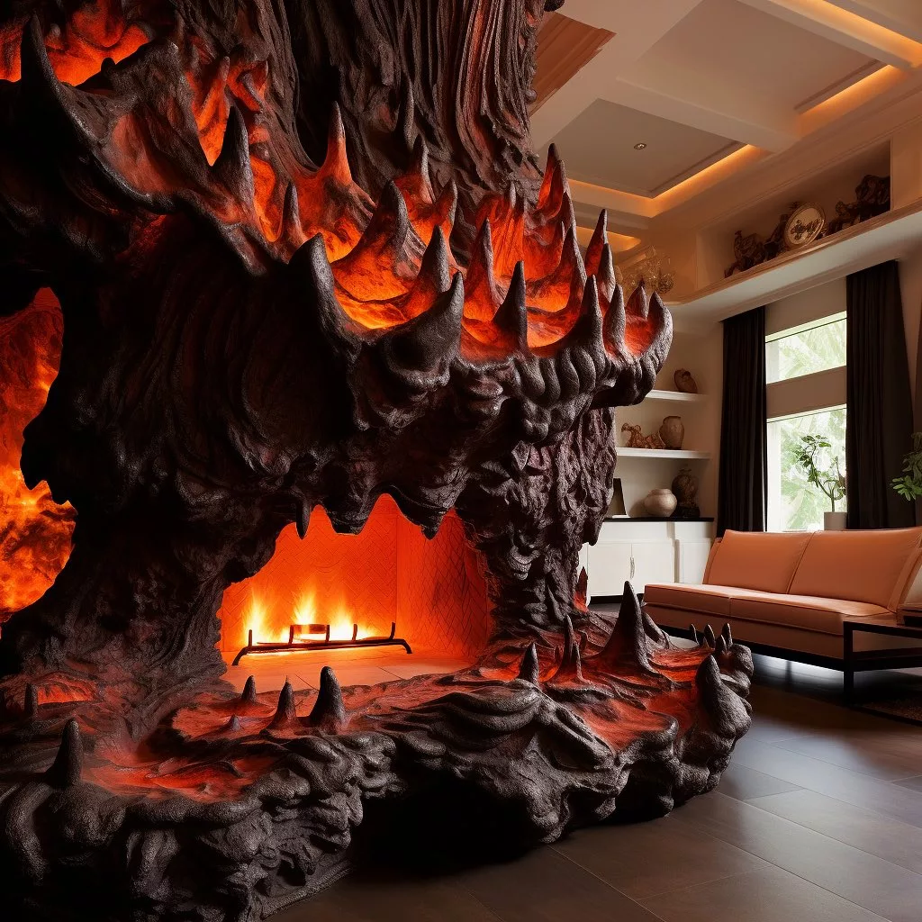 Incorporating a volcano fireplace into home decor