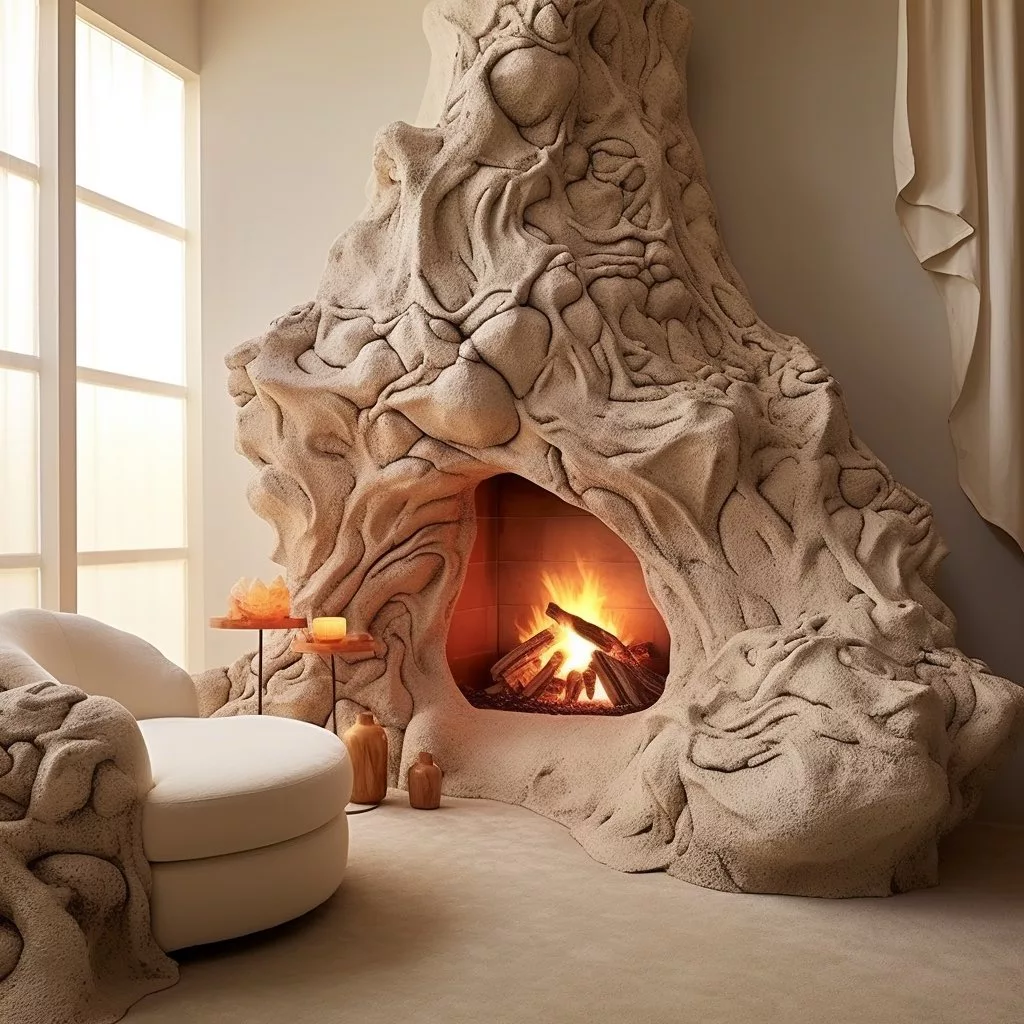 The allure of volcano-inspired fireplaces