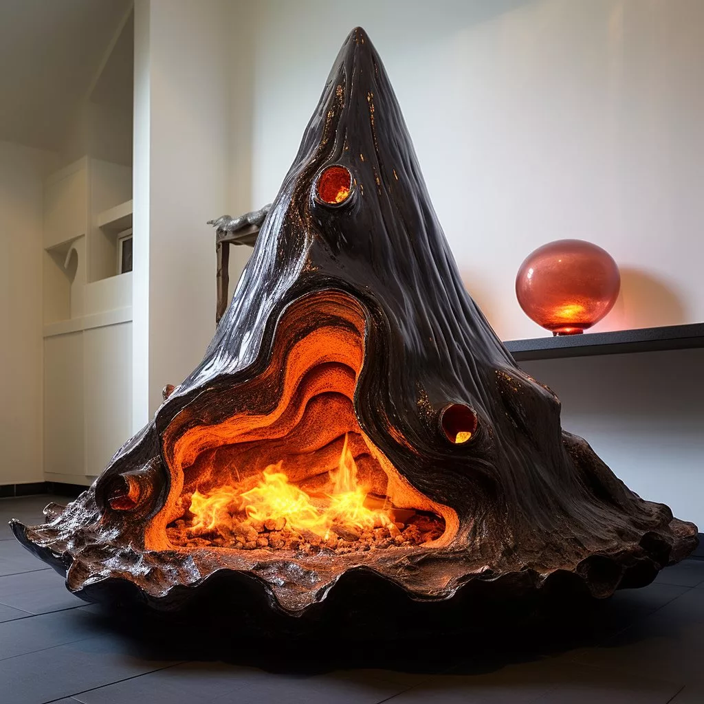 The allure of volcano-inspired fireplaces