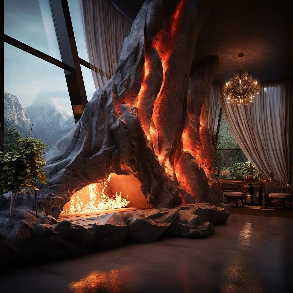 Volcano-Inspired Fireplaces: Exploring Nature's Influence