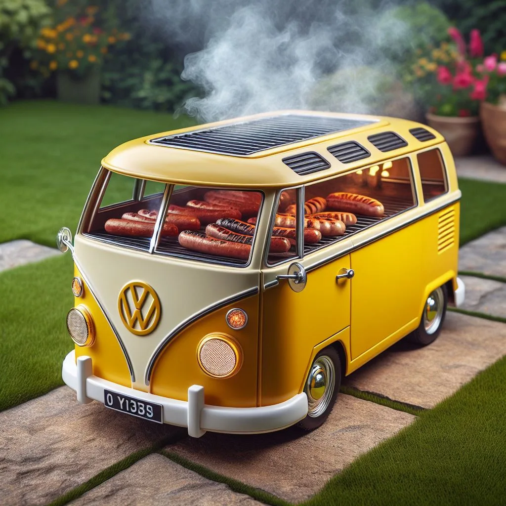 Features of the VW T1 Bulli Bus Stainless Steel Suitcase Grill