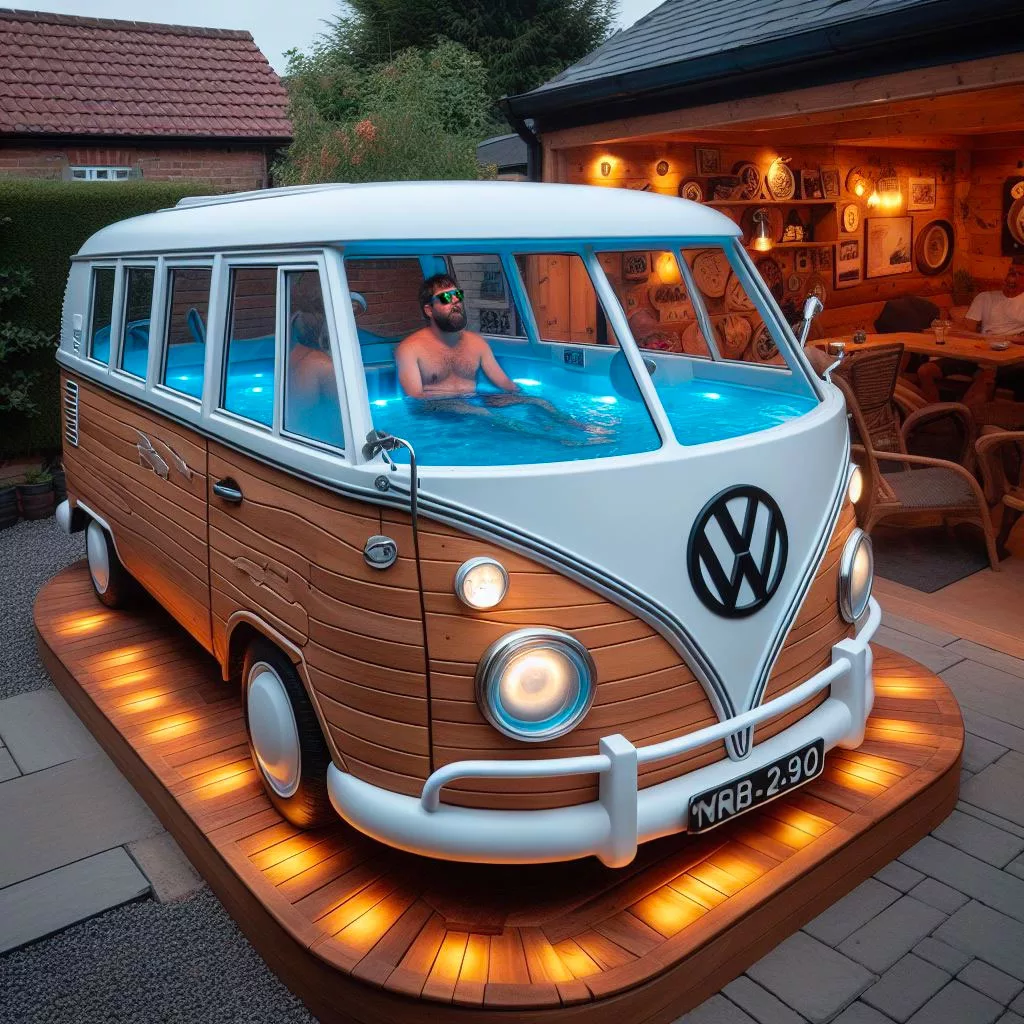 Unique Design of Volkswagen Bus Hot Tubs