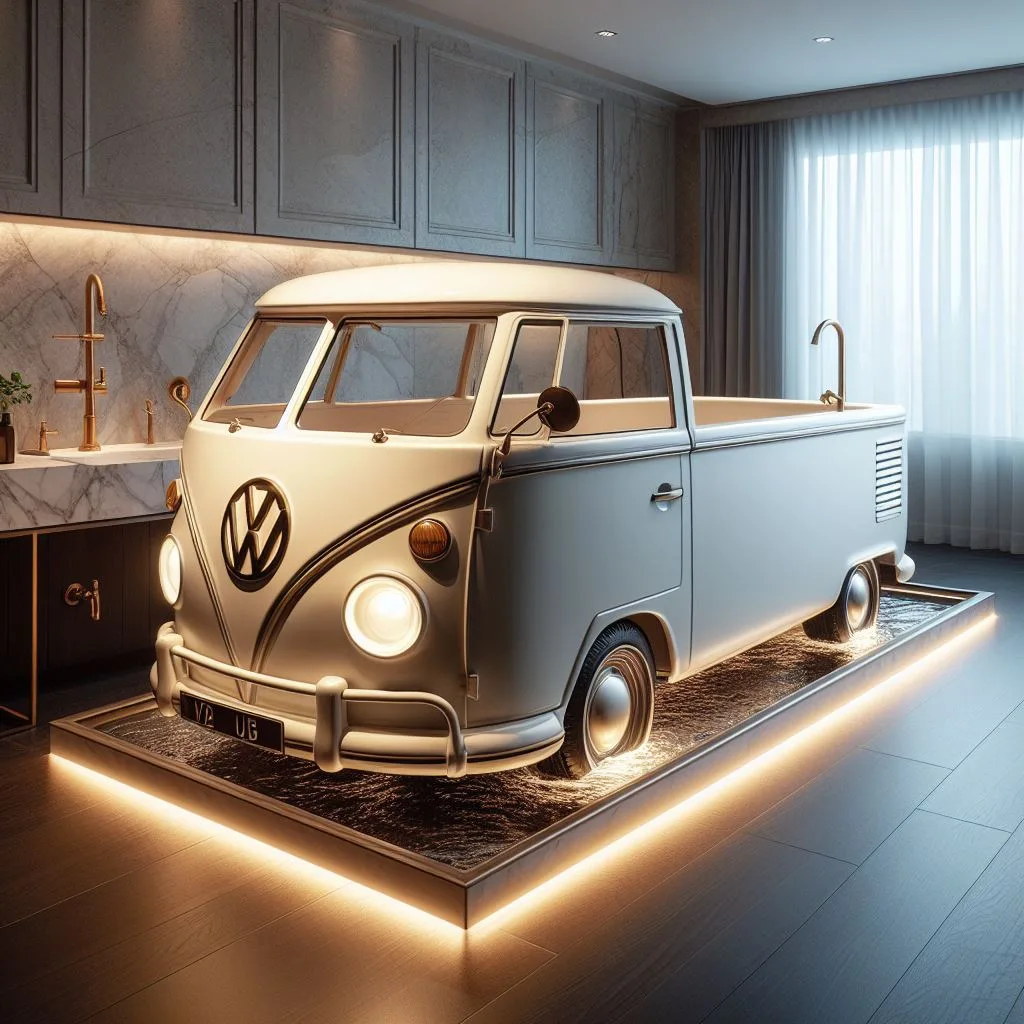 Volkswagen Bus Shaped Bathtub: Retro Relaxation for Your Bathroom