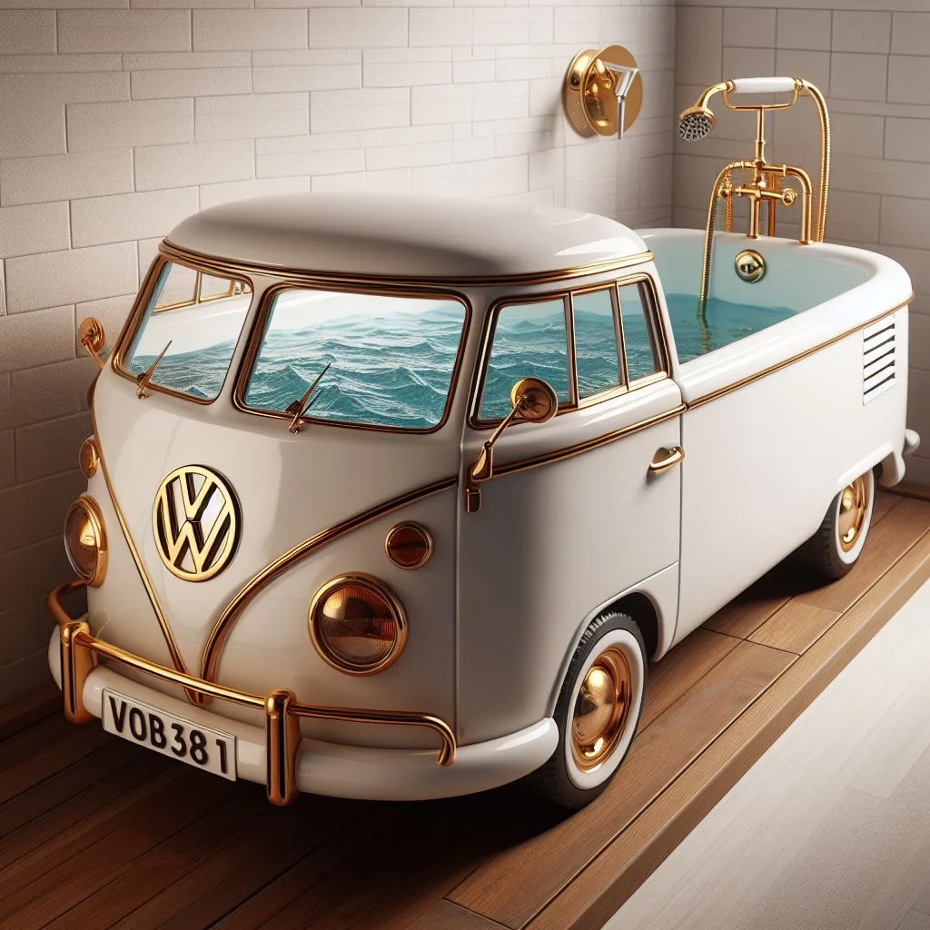 Relaxing in a Retro Oasis: The Volkswagen Bus Bathtub Experience