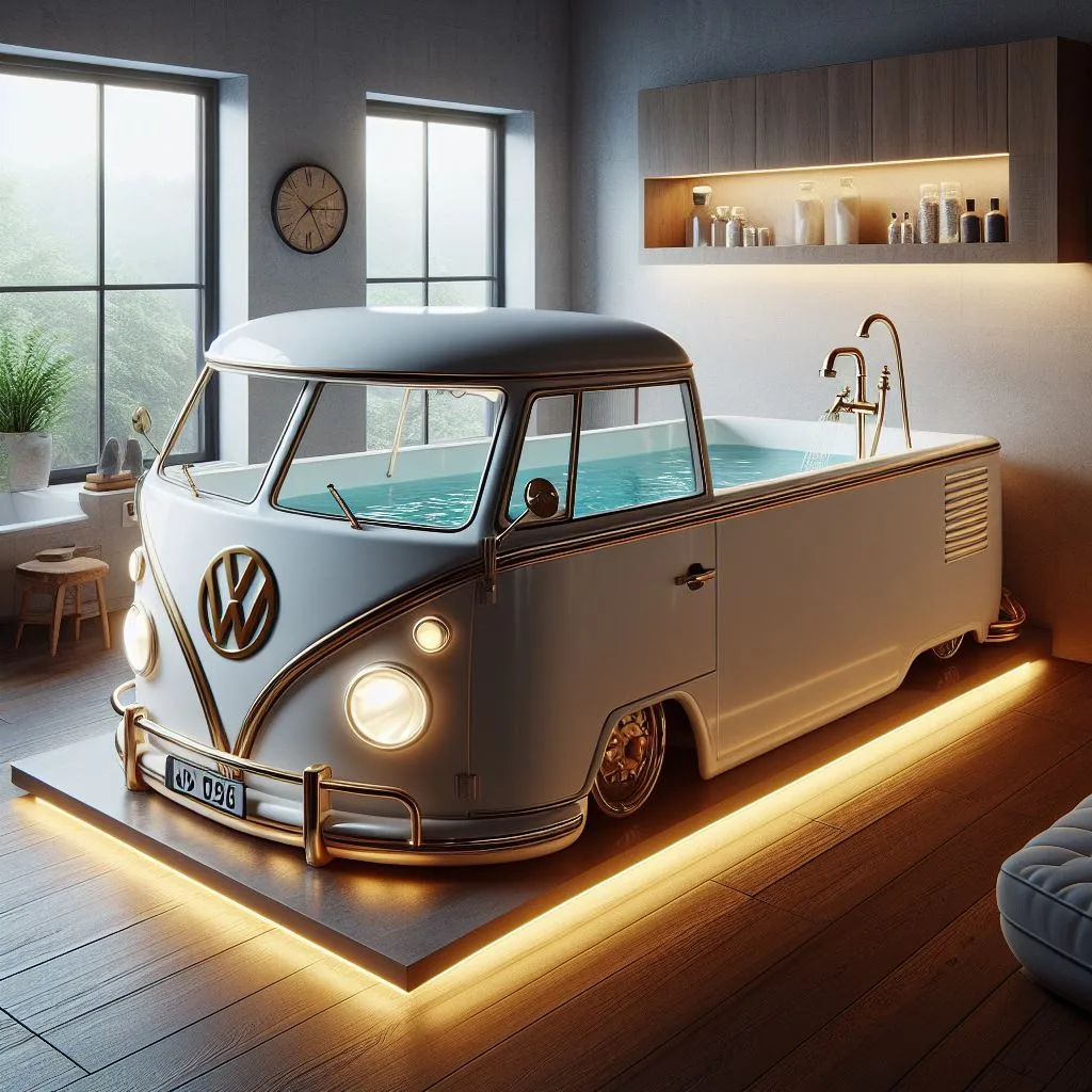 Volkswagen Bus Shaped Bathtub: Retro Relaxation for Your Bathroom