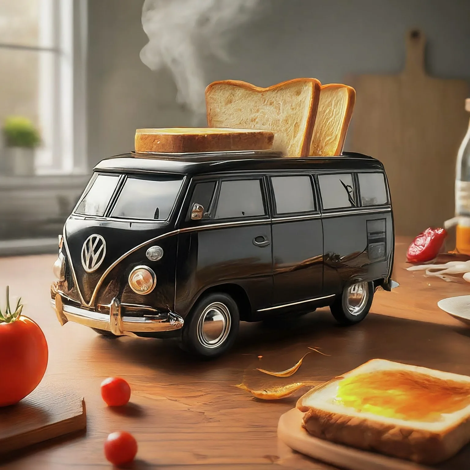 Toasting Functions of Volkswagen Bus Shaped Toaster