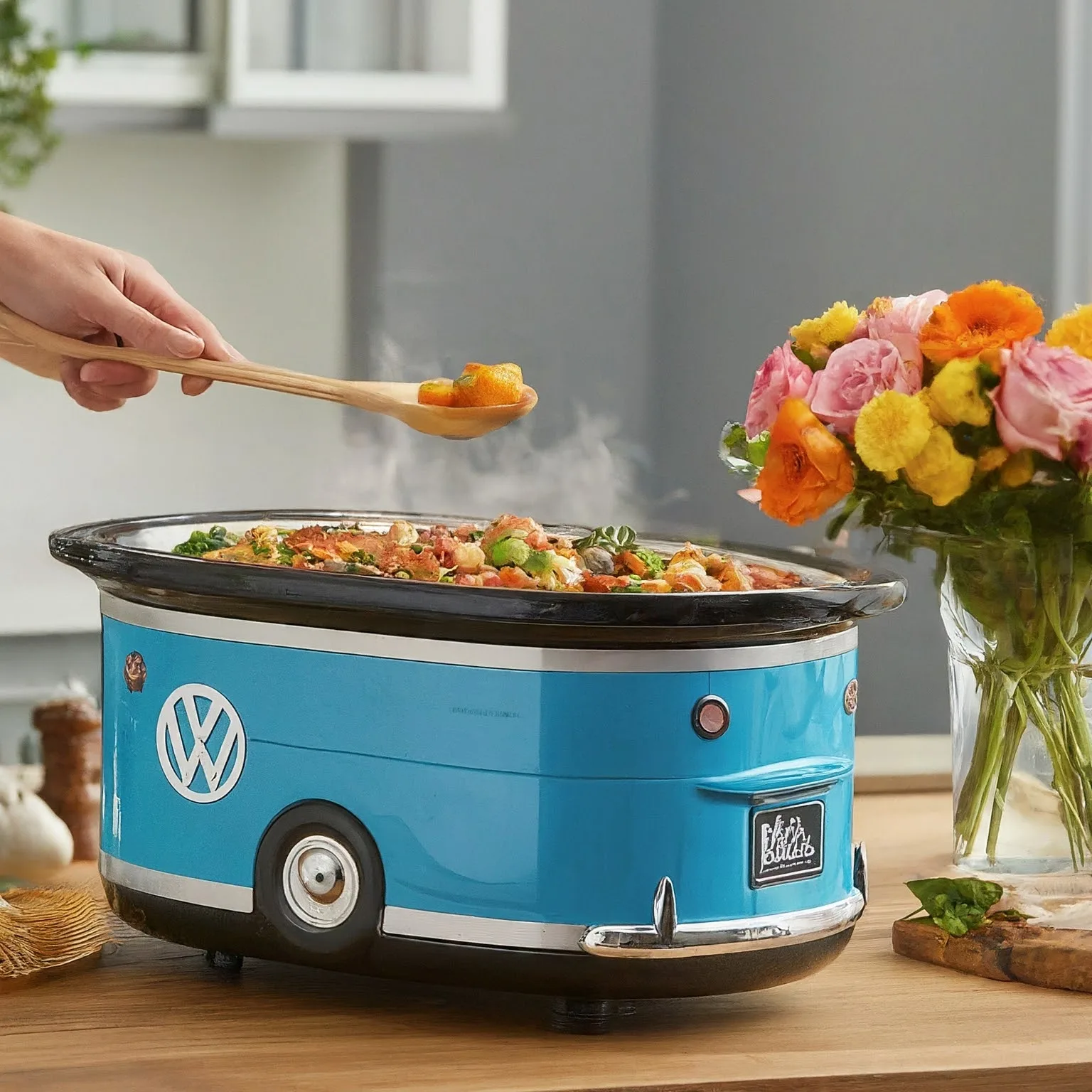 Showcase of Volkswagen Bus Shaped Slow Cookers