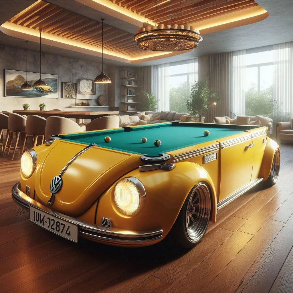 Rev Up Your Game Room with a Volkswagen Inspired Pool Table