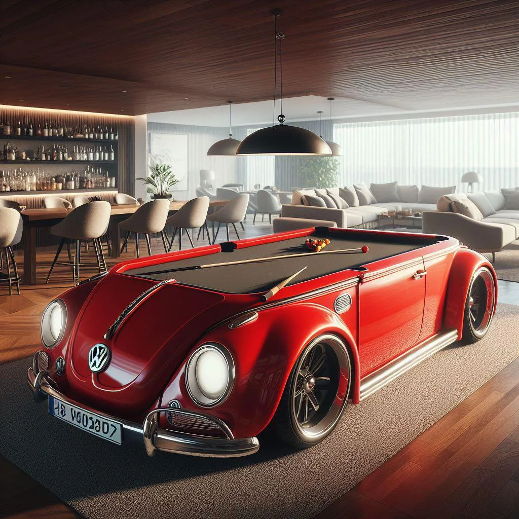 Rev Up Your Game Room with a Volkswagen Inspired Pool Table