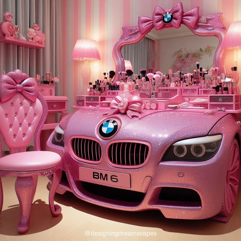 Elevate Your Vanity: BMW-Inspired Pink Makeup Table for Glamorous Beauty Routines