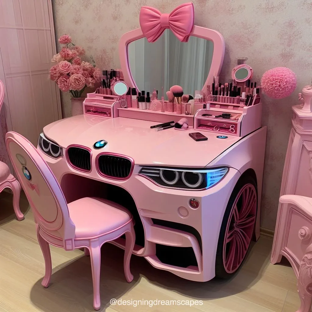 Elevate Your Vanity: BMW-Inspired Pink Makeup Table for Glamorous Beauty Routines