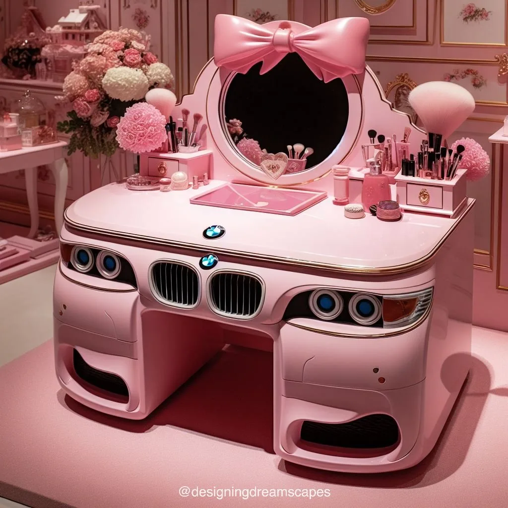 Elevate Your Vanity: BMW-Inspired Pink Makeup Table for Glamorous Beauty Routines