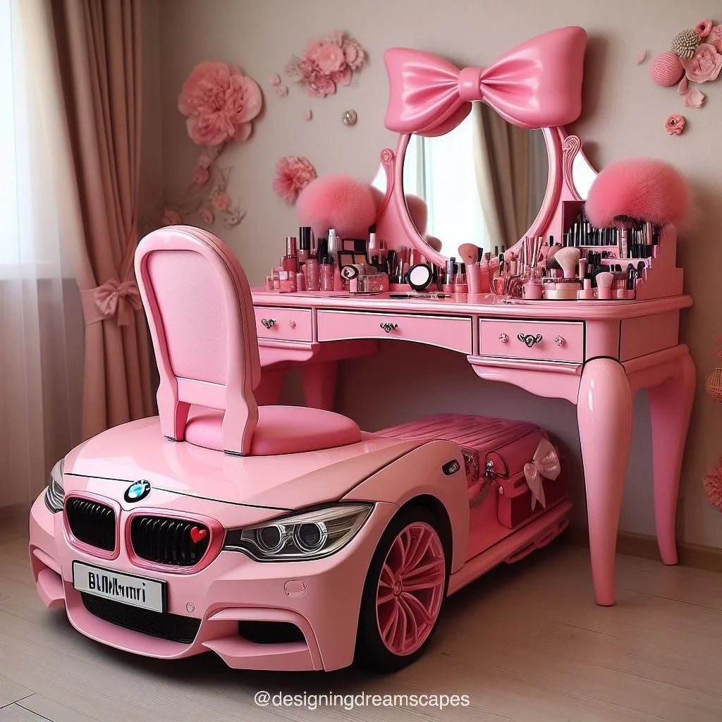 Elevate Your Vanity: BMW-Inspired Pink Makeup Table for Glamorous Beauty Routines