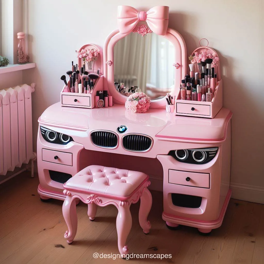 Elevate Your Vanity: BMW-Inspired Pink Makeup Table for Glamorous Beauty Routines