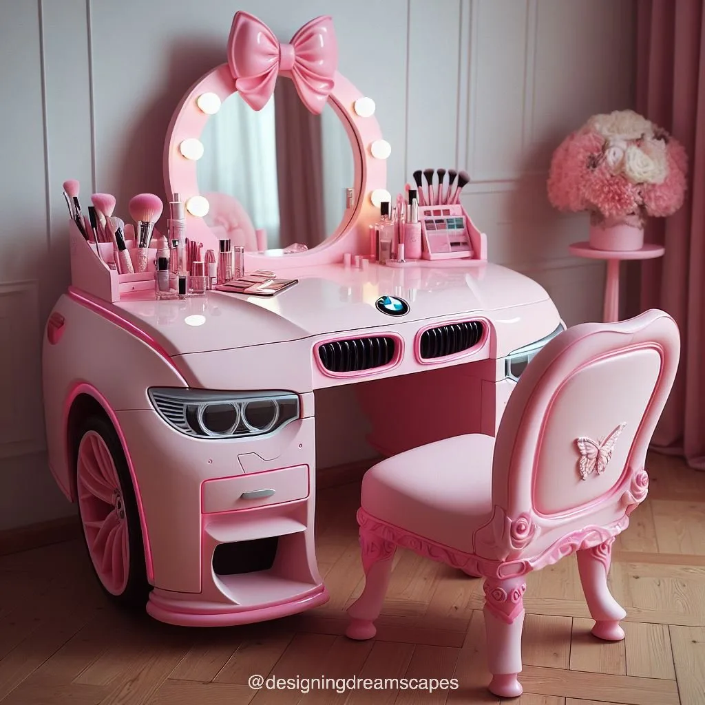 Elevate Your Vanity: BMW-Inspired Pink Makeup Table for Glamorous Beauty Routines