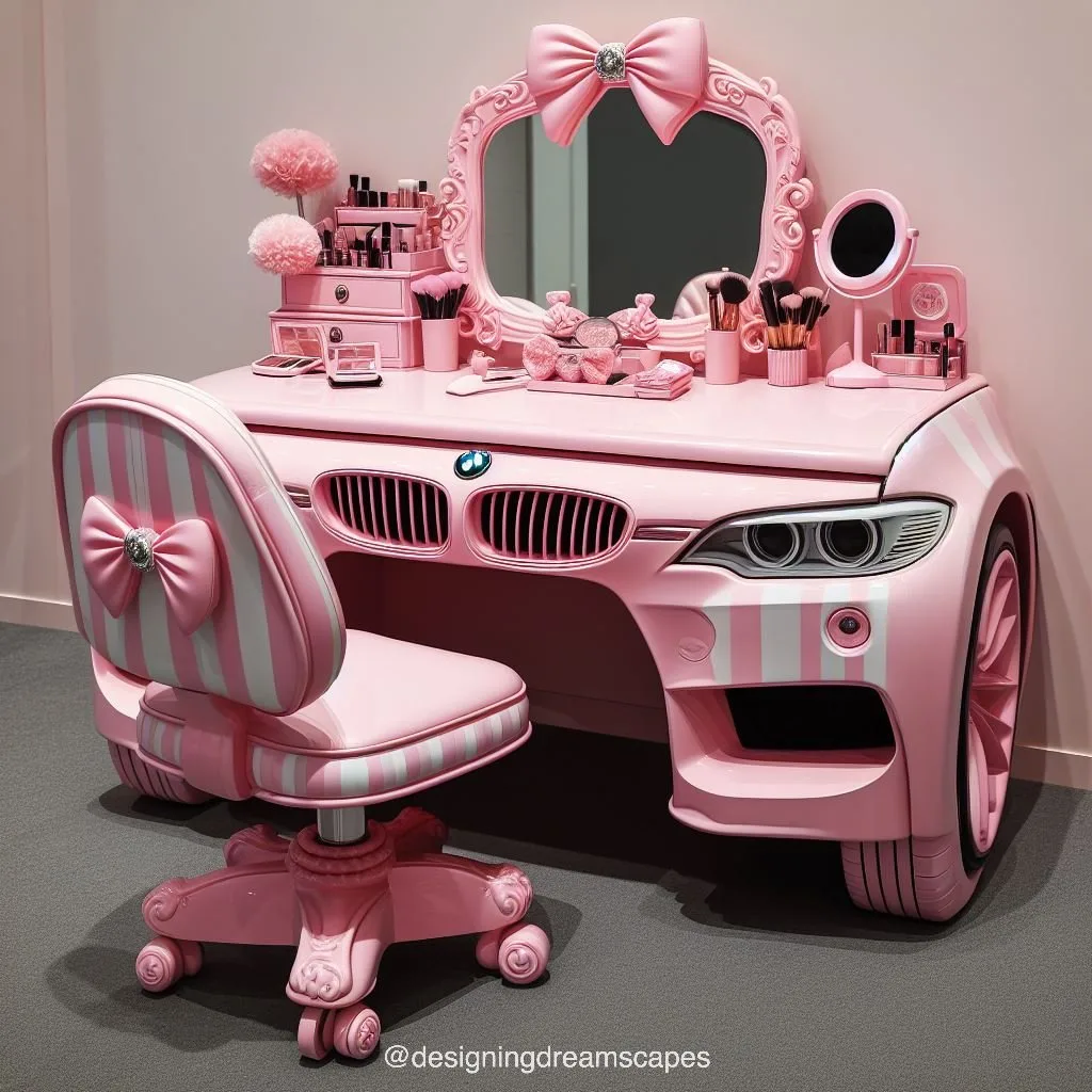 Elevate Your Vanity: BMW-Inspired Pink Makeup Table for Glamorous Beauty Routines