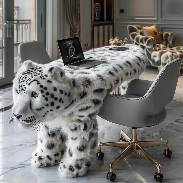 Furniture Inspired Snow Leopard: Elegance Redefined in Home Decor