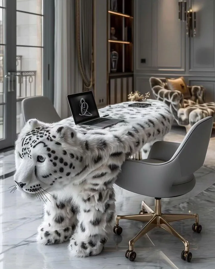 Stylish Snow Leopard Dining Chairs