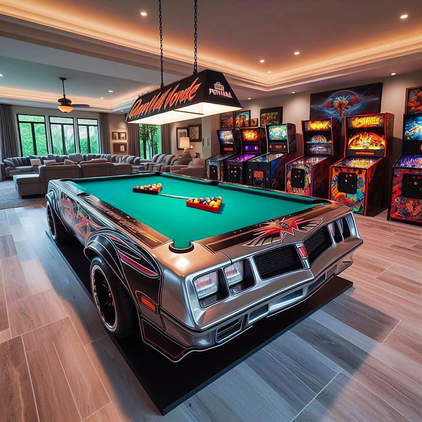 Unique design features of GMC inspired pool tables