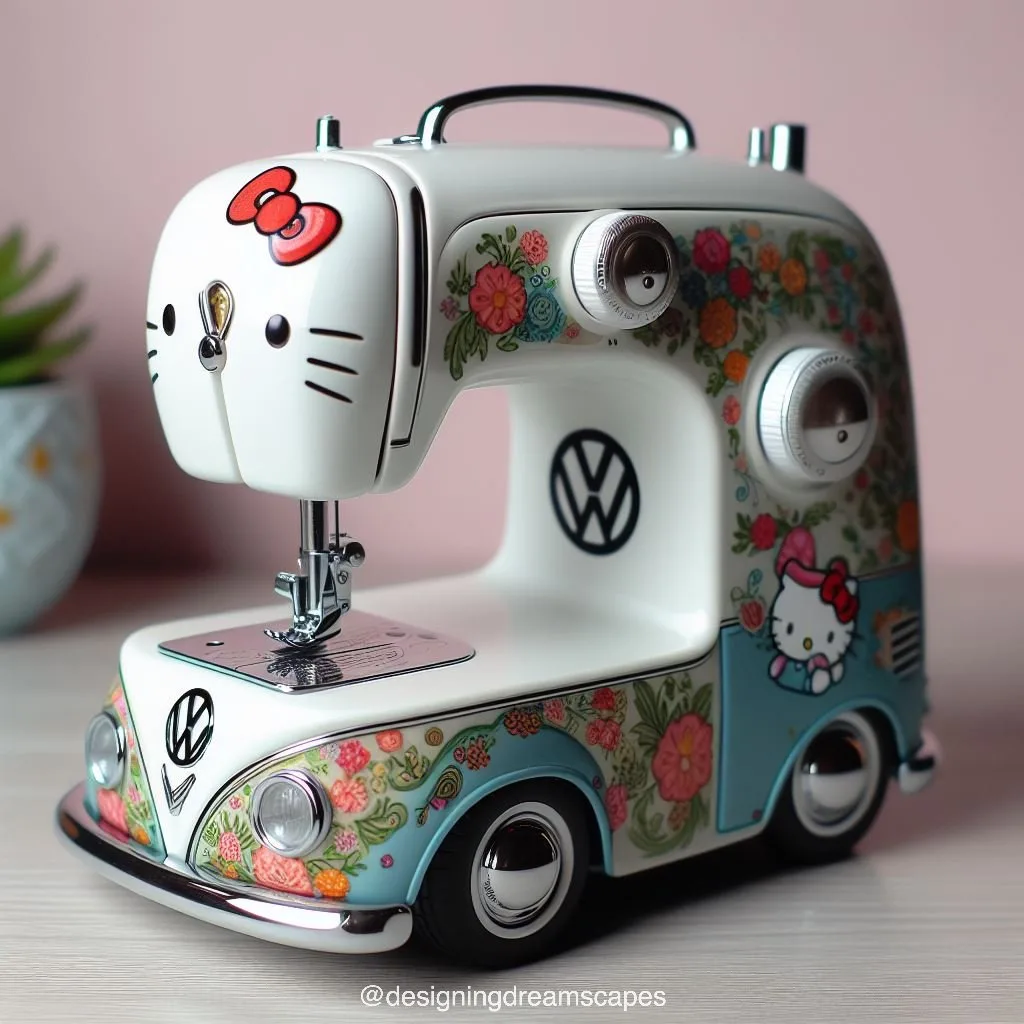 Volkswagen Inspired Mini Sewing Machine: Retro Charm for Crafting Enthusiasts