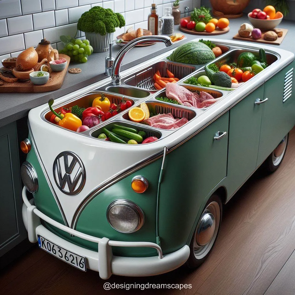 Volkswagen Inspired Sink: Infuse Retro Charm into Your Kitchen or Bath