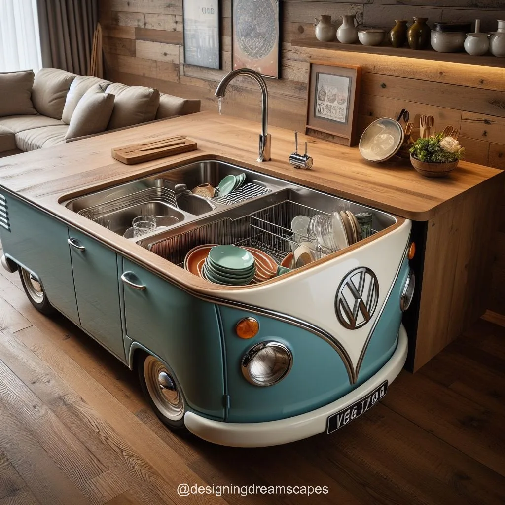 Volkswagen Inspired Sink: Infuse Retro Charm into Your Kitchen or Bath