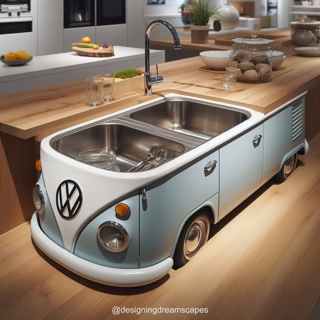 Volkswagen Inspired Sink: Infuse Retro Charm into Your Kitchen or Bath